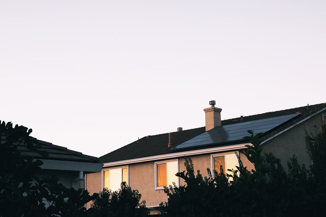 Residential solar panels installed on a house roof